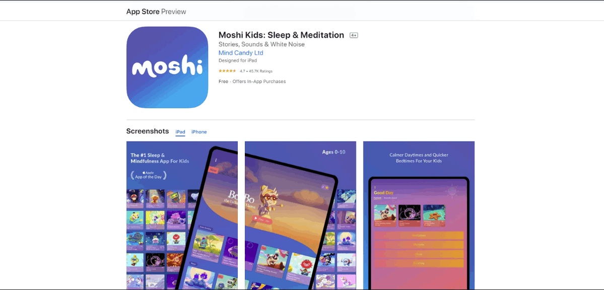 Moshi App - Sommeil et Méditation