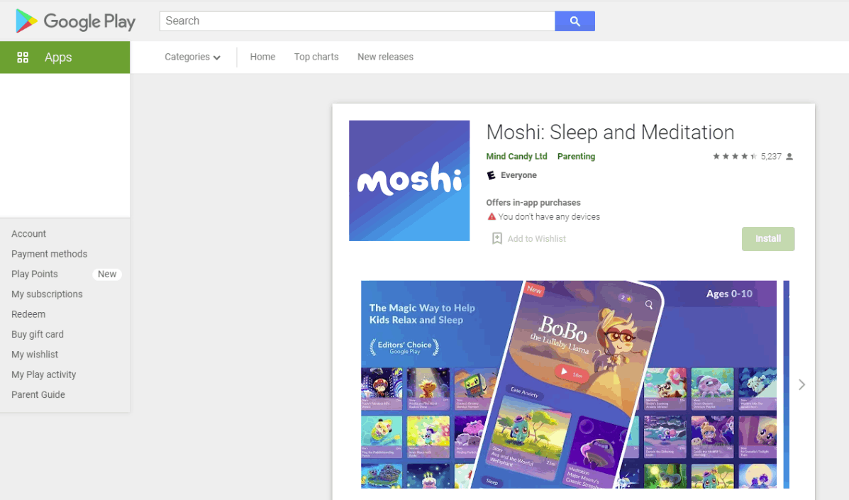 Moshi App - Sommeil et Méditation